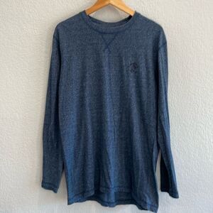 Beverly Hills Polo Club Blue Heather Long Sleeve Crew Neck Thermal Size Medium